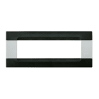 URMET - Placca tecnopolimero serie bianca Kàdra nero Auckland 7 moduli.