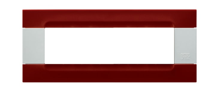 URMET - Placca tecnopolimero serie bianca Kàdra rosso roma 7 moduli.