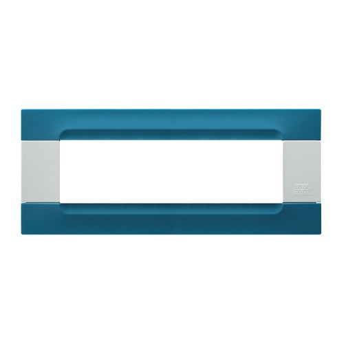 URMET - Placca tecnopolimero azzurro atene 7 moduli serie bianca Kàdra.