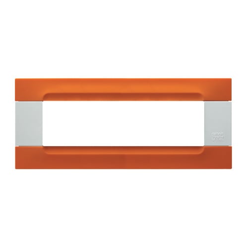 URMET - Placca 7 moduli Kàdra serie bianca tecnopolimero arancio San Francisco 7M.