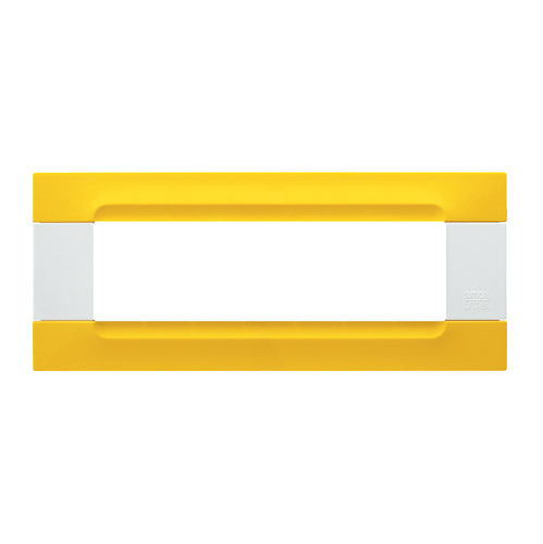 URMET - Placca tecnopolimero giallo lisbona 7 moduli Kàdra serie bianca.
