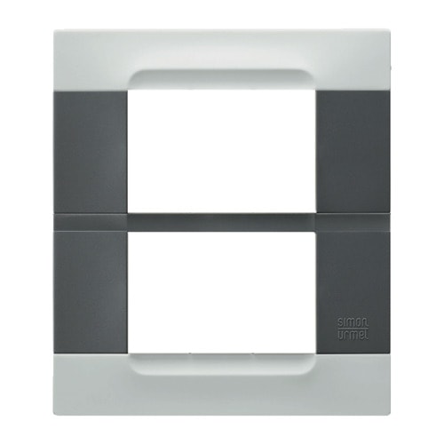 URMET - Placca tecnopolimero serie Antracite, 3+3 moduli, Bianco Helsinki, 6M.