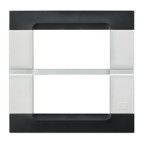 URMET - Placca tecnopolimero serie Bianca, Nero Auckland, 4+4 moduli, Kàdra.
