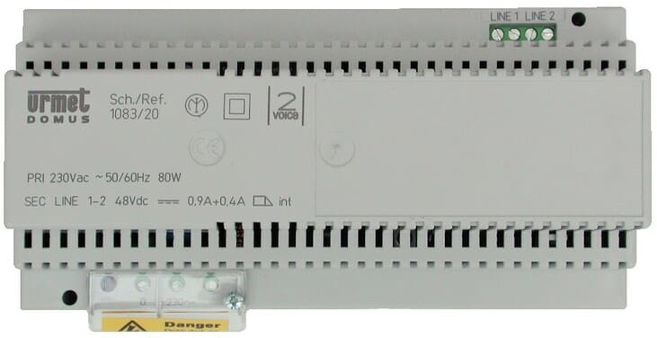 URMET - Alimentatore 2Voice 110V-230V per sistema efficiente e affidabile.
