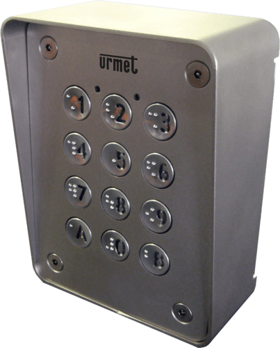 URMET - Custodia con visiera in acciaio per tastiera 1088/48.