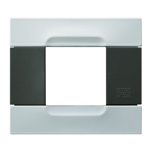 URMET - Placca 2 moduli serie antracite metallo bianco vega met 2m.