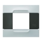 URMET - Placca 2 moduli serie antracite metallo bianco vega met 2m.