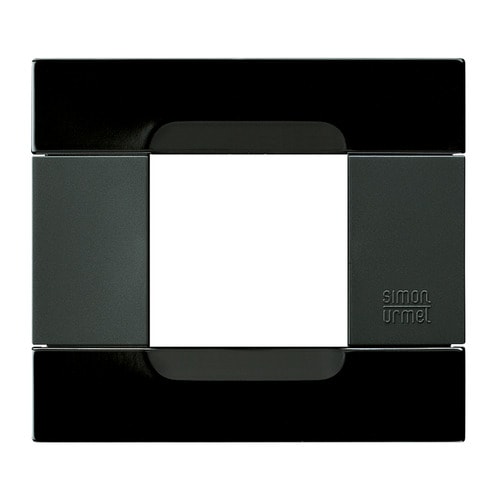 URMET - Placca 2 moduli serie antracite Kàdra metallo nero universo PLACCA MET NERO UNIVERSO 2M