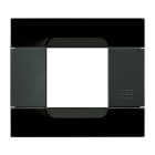 URMET - Placca 2 moduli serie antracite Kàdra metallo nero universo PLACCA MET NERO UNIVERSO 2M