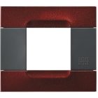 URMET - Placca 2 moduli serie antracite Kàdra in metallo con finitura bordeaux metallizzato.
