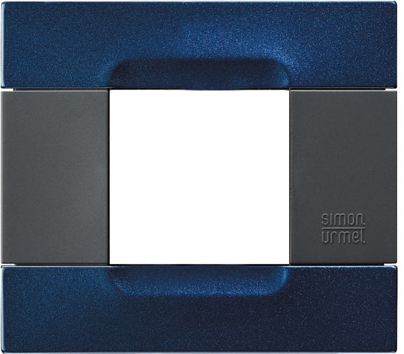 URMET - Placca metallo antracite blu metallizzato 2 moduli Kàdra serie.