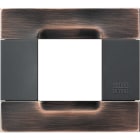 URMET - Placca metallo serie antracite Kàdra con 2 moduli e finitura rame spazzolato.