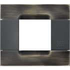 URMET - Placca 2 moduli serie antracite metallo ottone spazzolato met ottone spazz 2m.