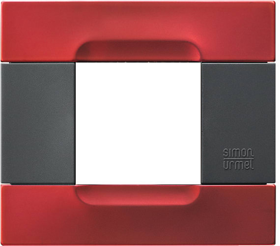 URMET - Placca metallo rosso metallico 2 moduli serie antracite Kàdra.