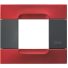 URMET - Placca metallo rosso metallico 2 moduli serie antracite Kàdra.