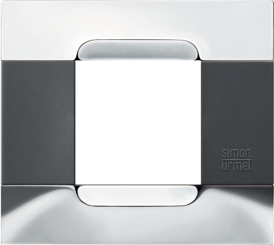 URMET - Placca metallo antracite 2 moduli serie Kàdra nickel.