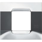 URMET - Placca metallo antracite 2 moduli serie Kàdra nickel.