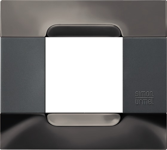 URMET - Placca metallo serie antracite con 2 moduli e finitura nickel nero.