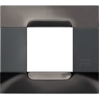 URMET - Placca metallo serie antracite con 2 moduli e finitura nickel nero.
