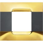 URMET - Placca 2 moduli serie antracite metallo oro lucido met 2m.