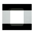 URMET - Placca 2 moduli serie bianca Kàdra metallo nero universo met 2M.