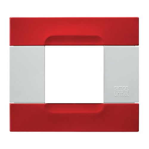 URMET - Placca 2 moduli metallo rosso orione serie bianca Kàdra.