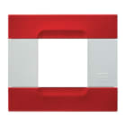 URMET - Placca 2 moduli metallo rosso orione serie bianca Kàdra.