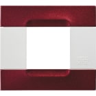 URMET - Placca 2 moduli Kàdra serie bianca metallo bordeaux metallizzato MET BORDEAUX METALL 2M.