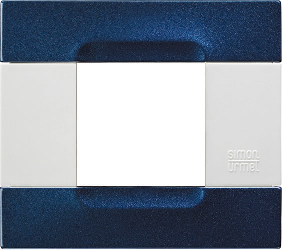 URMET - Placca metallo blu metallizzato 2 moduli serie bianca Kàdra.