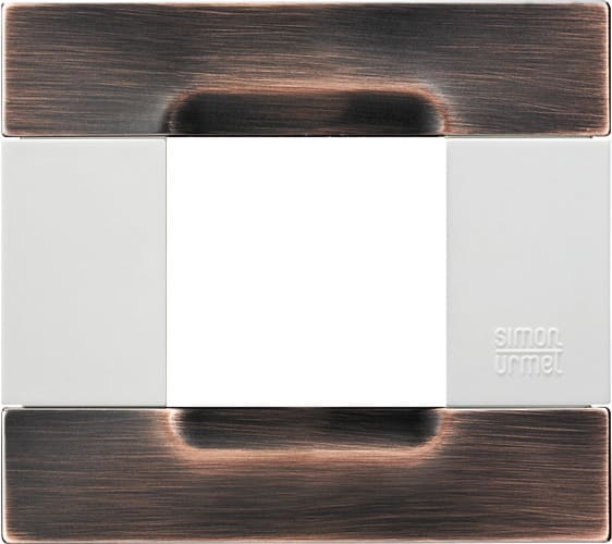 URMET - Placca metallo rame spazzolato 2 moduli serie bianca Kàdra.