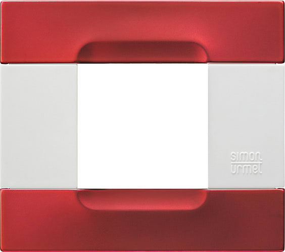 URMET - Placca metallo rosso metallico 2 moduli serie bianca Kàdra.