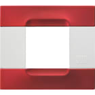 URMET - Placca metallo rosso metallico 2 moduli serie bianca Kàdra.