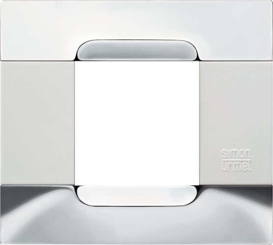 URMET - Placca metallo serie bianca 2 moduli Kàdra nickel.