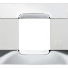 URMET - Placca metallo serie bianca 2 moduli Kàdra nickel.