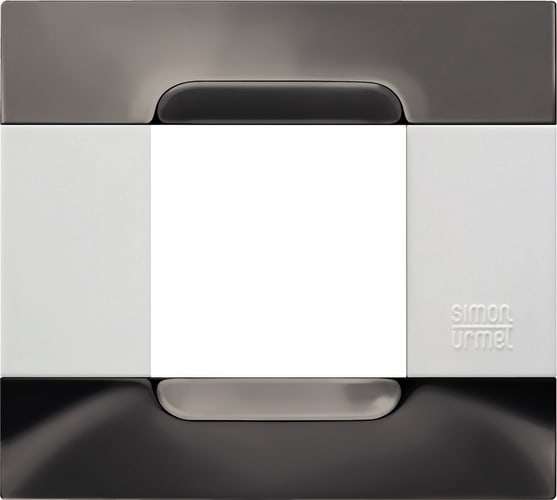 URMET - Placca metallo nickel nero 2 moduli serie bianca Kàdra.