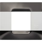 URMET - Placca metallo nickel nero 2 moduli serie bianca Kàdra.