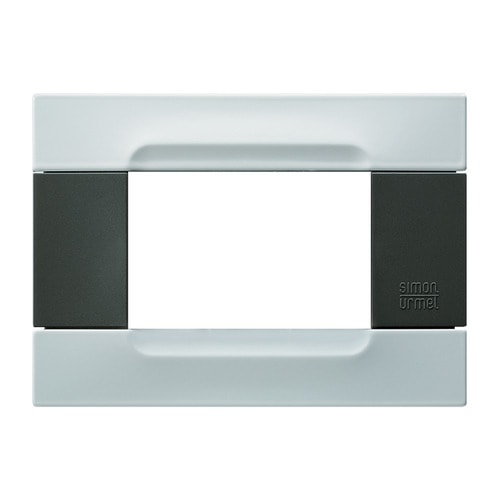 URMET - Placca metallo antracite 3 moduli, serie Kàdra, bianco vega. 10903.50