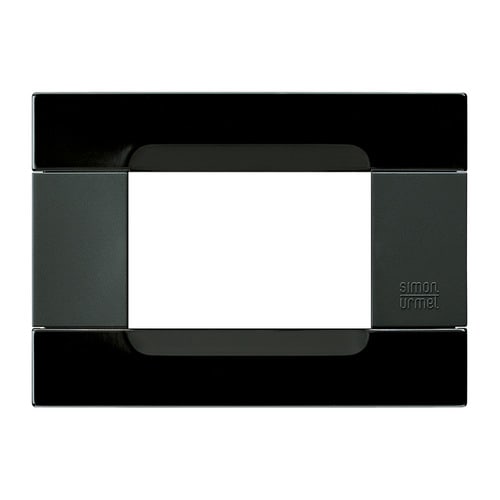 URMET - Placca metallo serie antracite Kàdra nero universo 3 moduli.
