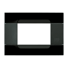 URMET - Placca metallo serie antracite Kàdra nero universo 3 moduli.