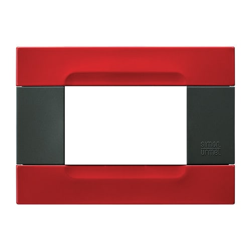 URMET - Placca metallo serie antracite 3 moduli rosso orione Kàdra.