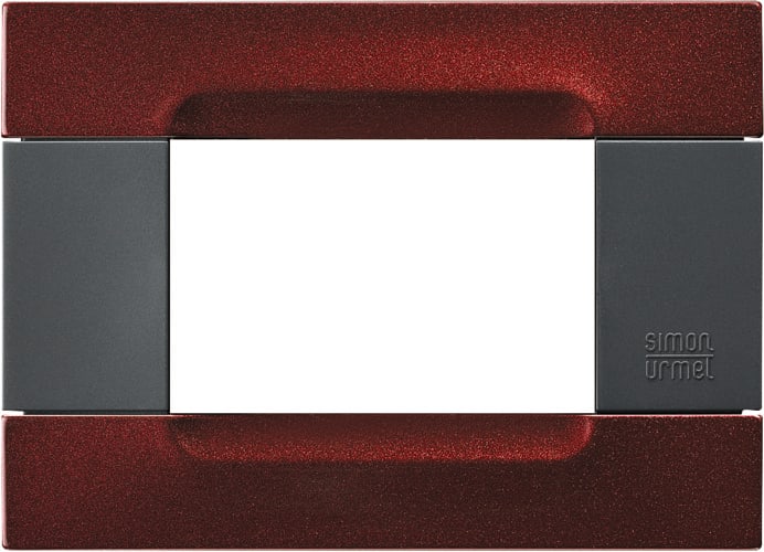 URMET - Placca 3 moduli serie antracite metallo bordeaux metallizzato met 3m.