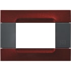 URMET - Placca 3 moduli serie antracite metallo bordeaux metallizzato met 3m.