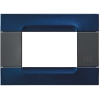 URMET - Placca metallo antracite 3 moduli Kàdra blu metallizzato 3M.