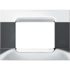 URMET - Placca metallo antracite 3 moduli Kàdra con finitura nickel.