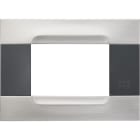 URMET - Placca metallo serie antracite 3 moduli nickel acciaio.