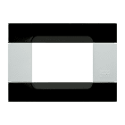 URMET - Placca 3 moduli Kàdra serie bianca metallo nero universo MET 3M.