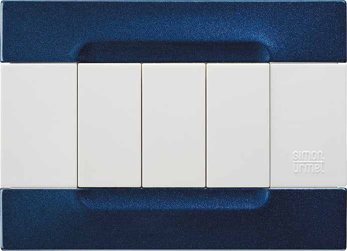 URMET - Placca metallo blu metallizzato 3 moduli serie bianca Kàdra.