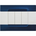 URMET - Placca metallo blu metallizzato 3 moduli serie bianca Kàdra.