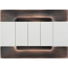 URMET - Placca metallo 3 moduli serie bianca Kàdra rame spazzolato.