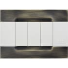 URMET - Placca 3 moduli Kàdra serie bianca metallo ottone spazzolato met ottone spazz 3M.